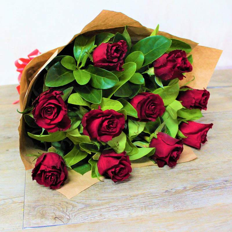 Just Because -10 Medium Red Roses